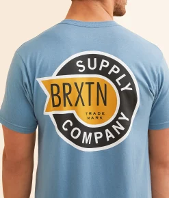 Brixton Sledd T-Shirt Dusty Blue Best