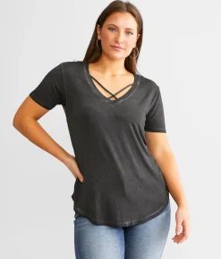 White Crow Sleek Jersey Crossover T-Shirt Apple Butter Hot