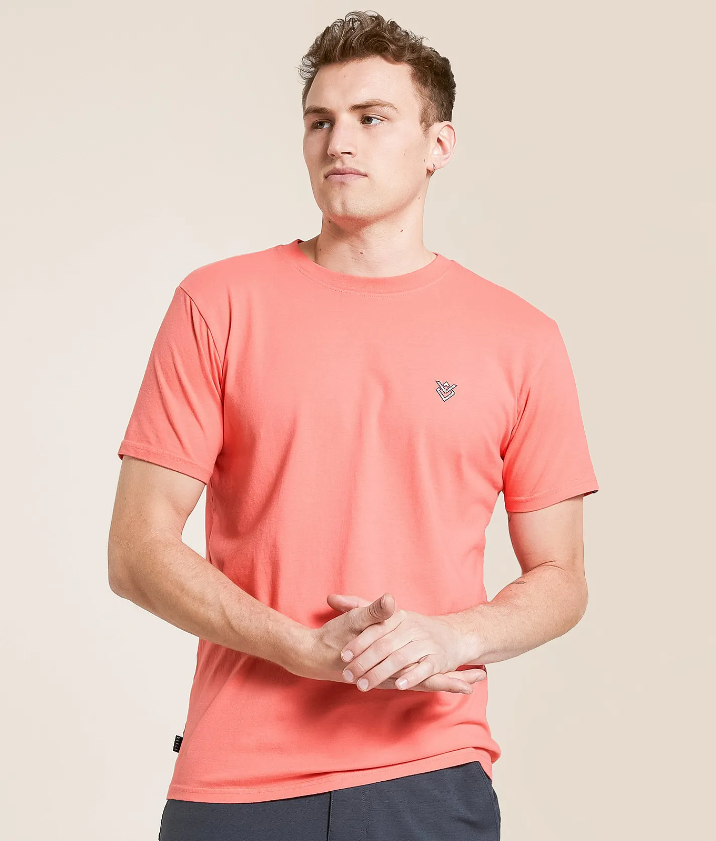 Veece Slender Split T-Shirt Sugar Coral Discount