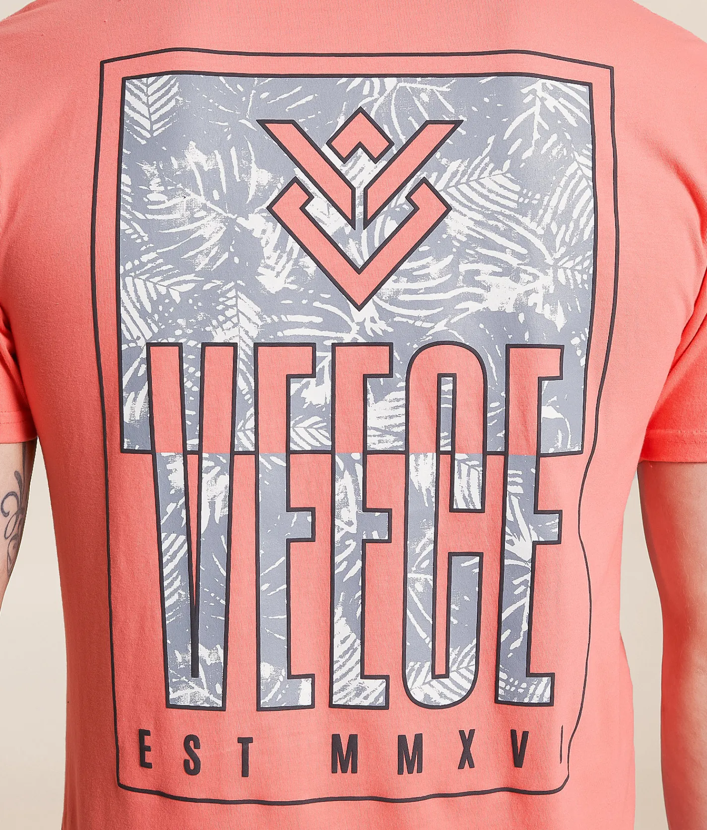 Veece Slender Split T-Shirt Sugar Coral Discount