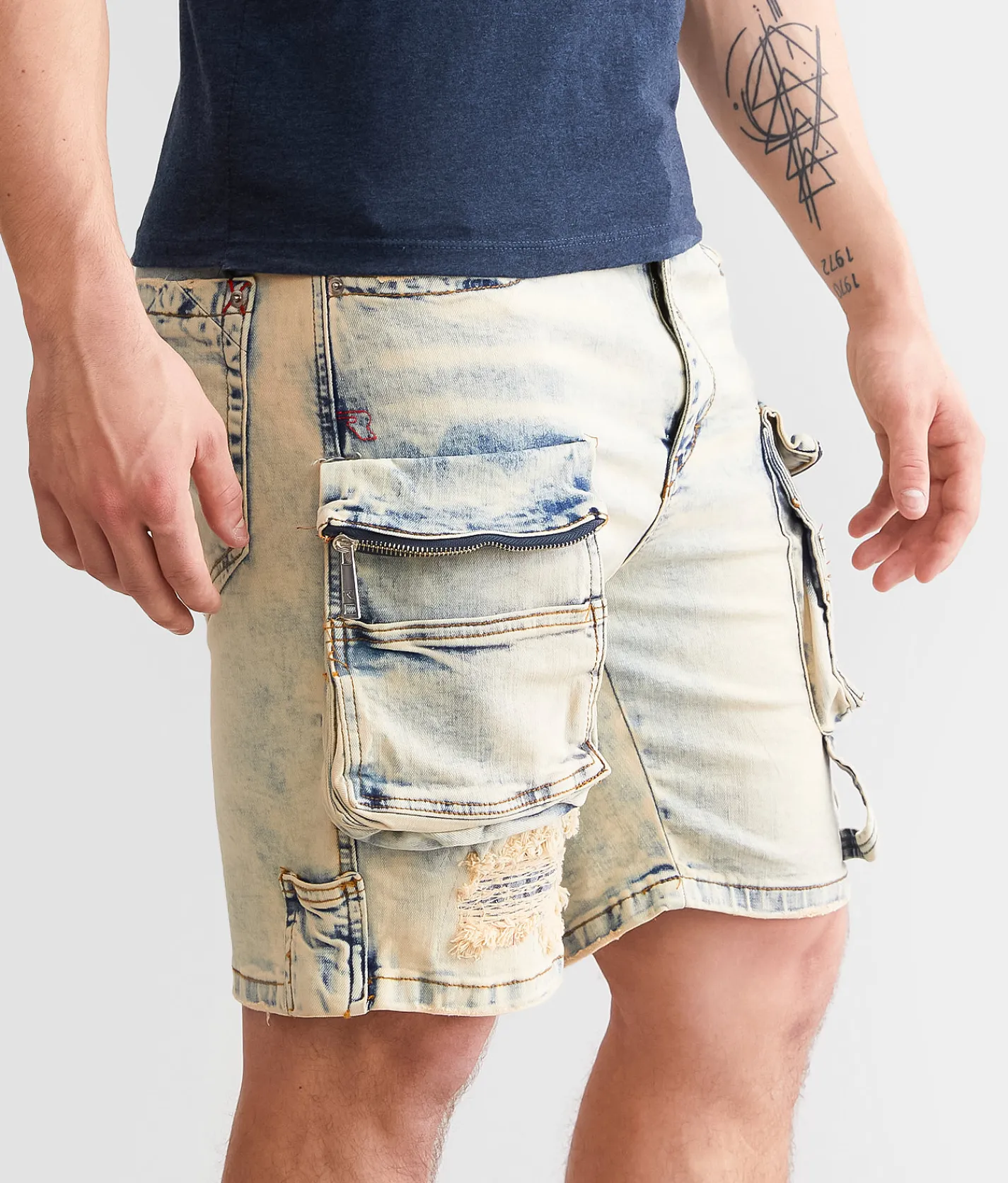 Bottoms|Shorts | rare element© Slim 8" Cargo Stretch Short Indigo