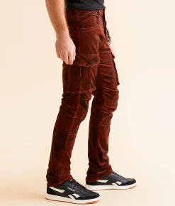 Sale Jeans|Jeans | Smuggler's Moon Slim Straight Camo Corduroy Stretch Jean B. Orange