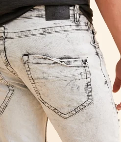 Bottoms|Jeans | Smuggler's Moon Slim Straight Stretch Jean Grey Acid Wash