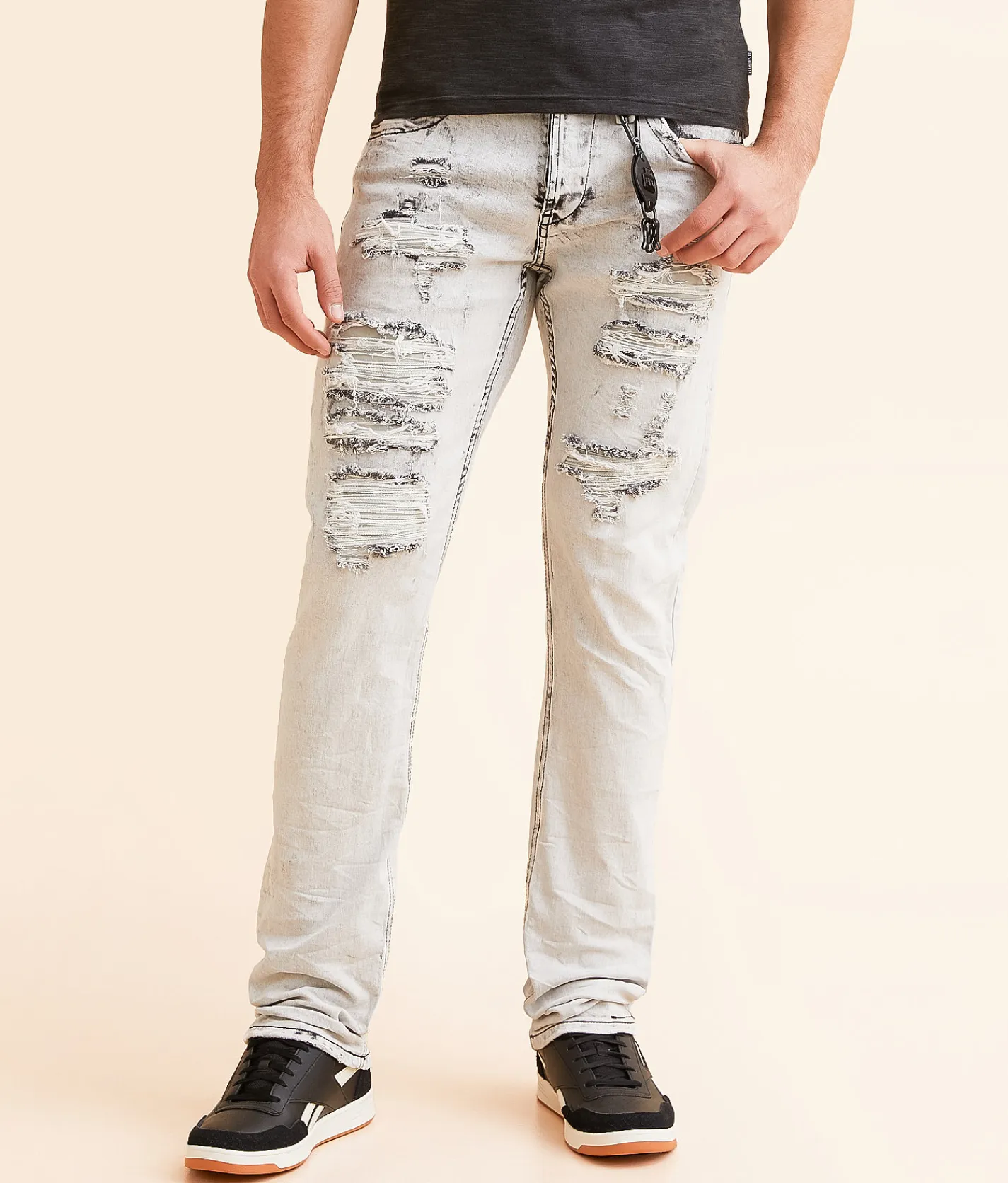 Smuggler's Moon Slim Straight Stretch Jean Grey Acid Wash Best
