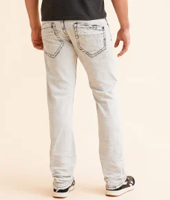 Smuggler's Moon Slim Straight Stretch Jean Grey Acid Wash Best