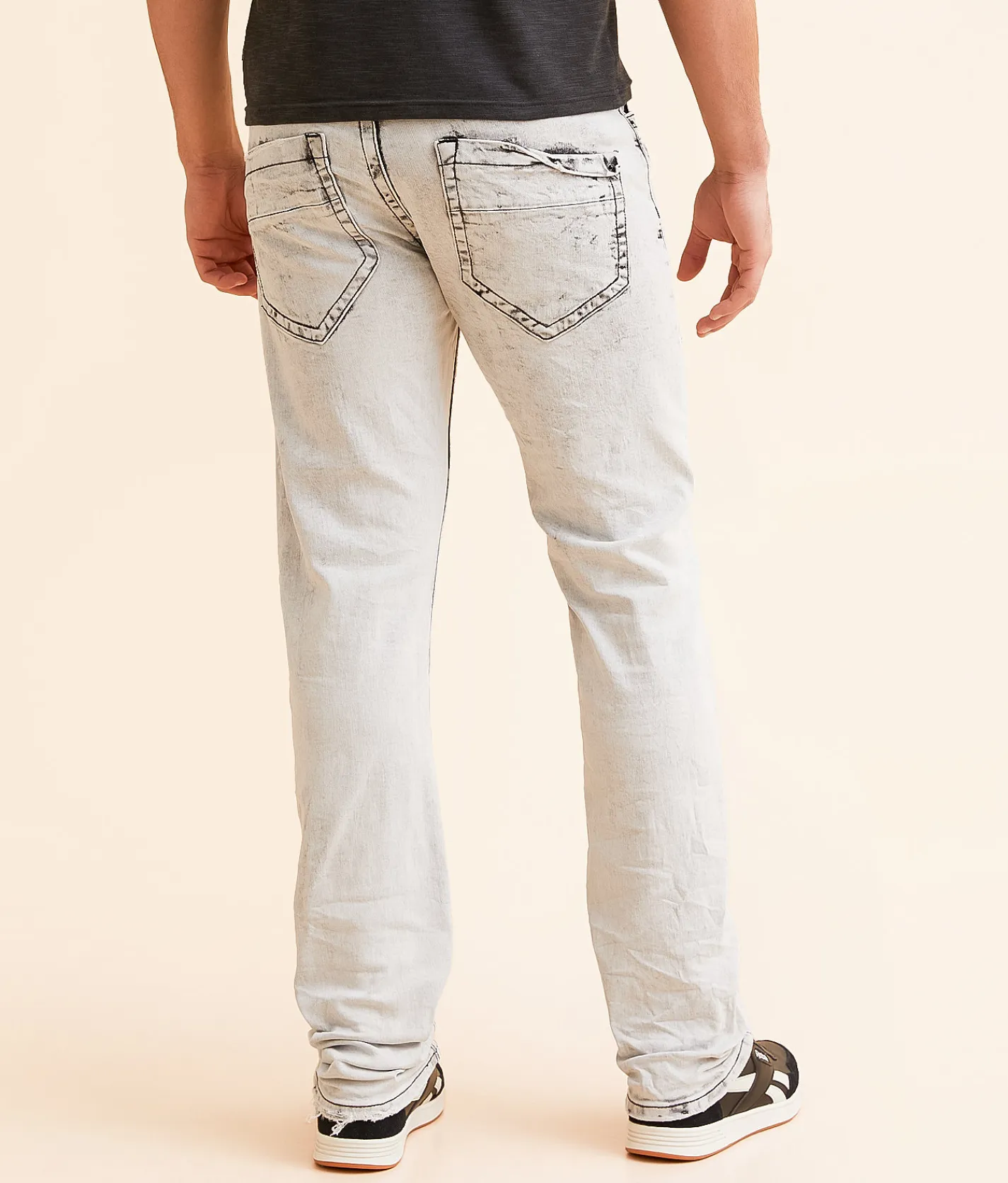 Smuggler's Moon Slim Straight Stretch Jean Grey Acid Wash Best