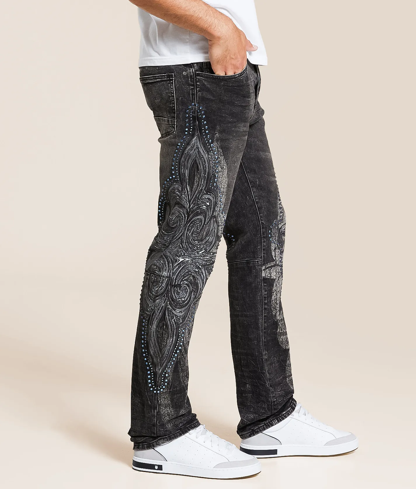 Bottoms|Jeans | Smoke Rise® Slim Straight Stretch Jean Tombstone Grey