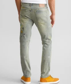 First Row® Slim Straight Stretch Jean Light Stone Tint Outlet