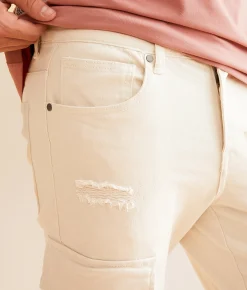Sale Jeans|Bottoms | Smoke Rise® Slim Taper Stretch Cargo Jean Ecru