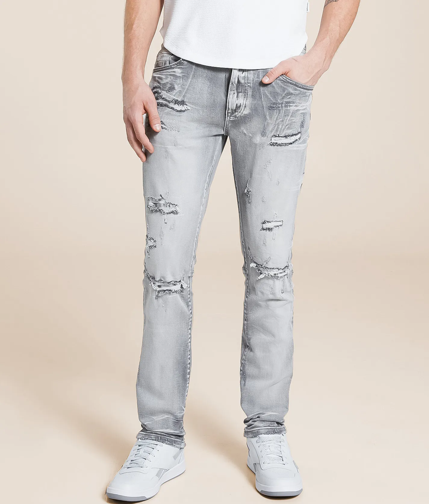 Smoke Rise® Slim Taper Stretch Jean Radiant Grey Outlet
