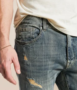 Smoke Rise® Slim Taper Stretch Jean Topaz Blue Hot