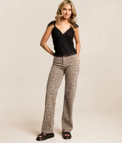 HIDDEN Sloane Classic Straight Stretch Jean Cheetah New