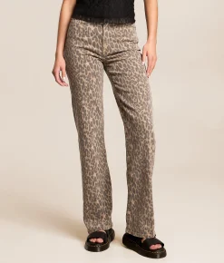 HIDDEN Sloane Classic Straight Stretch Jean Cheetah New