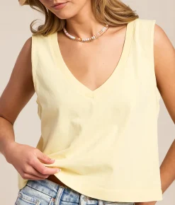Tops | Z Supply Sloane Cropped Tank Top Lemon Citrus