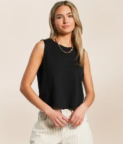 Z Supply Sloane Cropped Tank Top Black