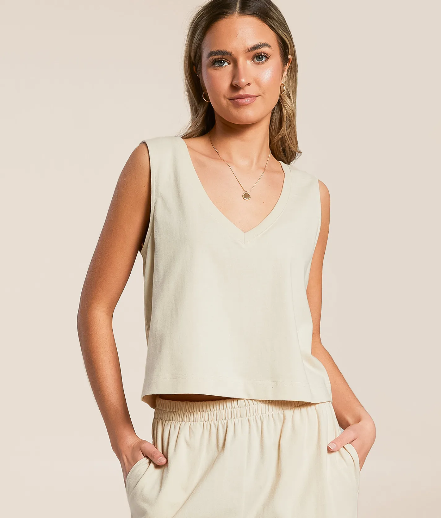 Z Supply Sloane Cropped Tank Top Sandshell Best