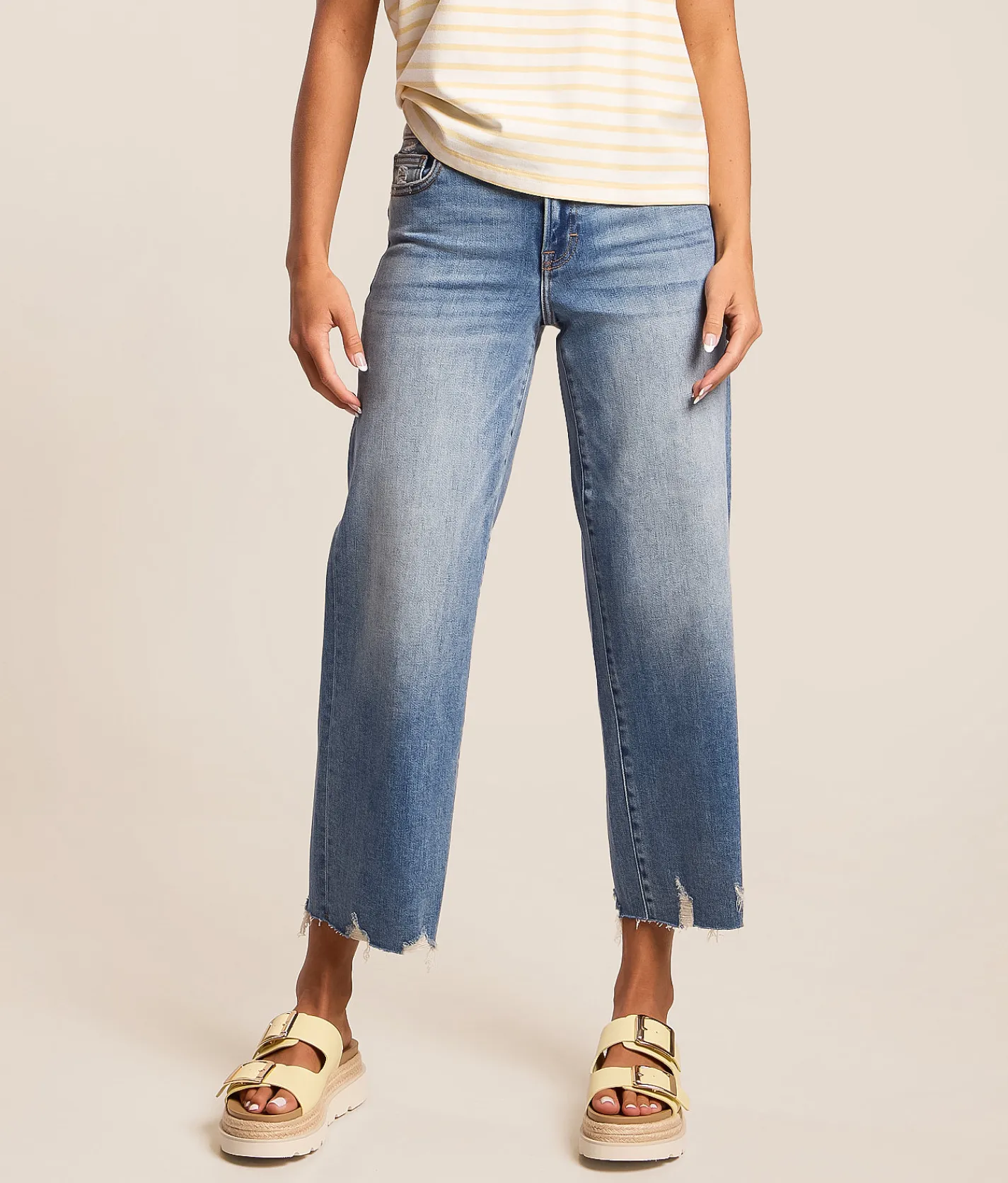 Jeans|Bottoms | HIDDEN Sloane Cropped Wide Leg Stretch Jean Lost Coast