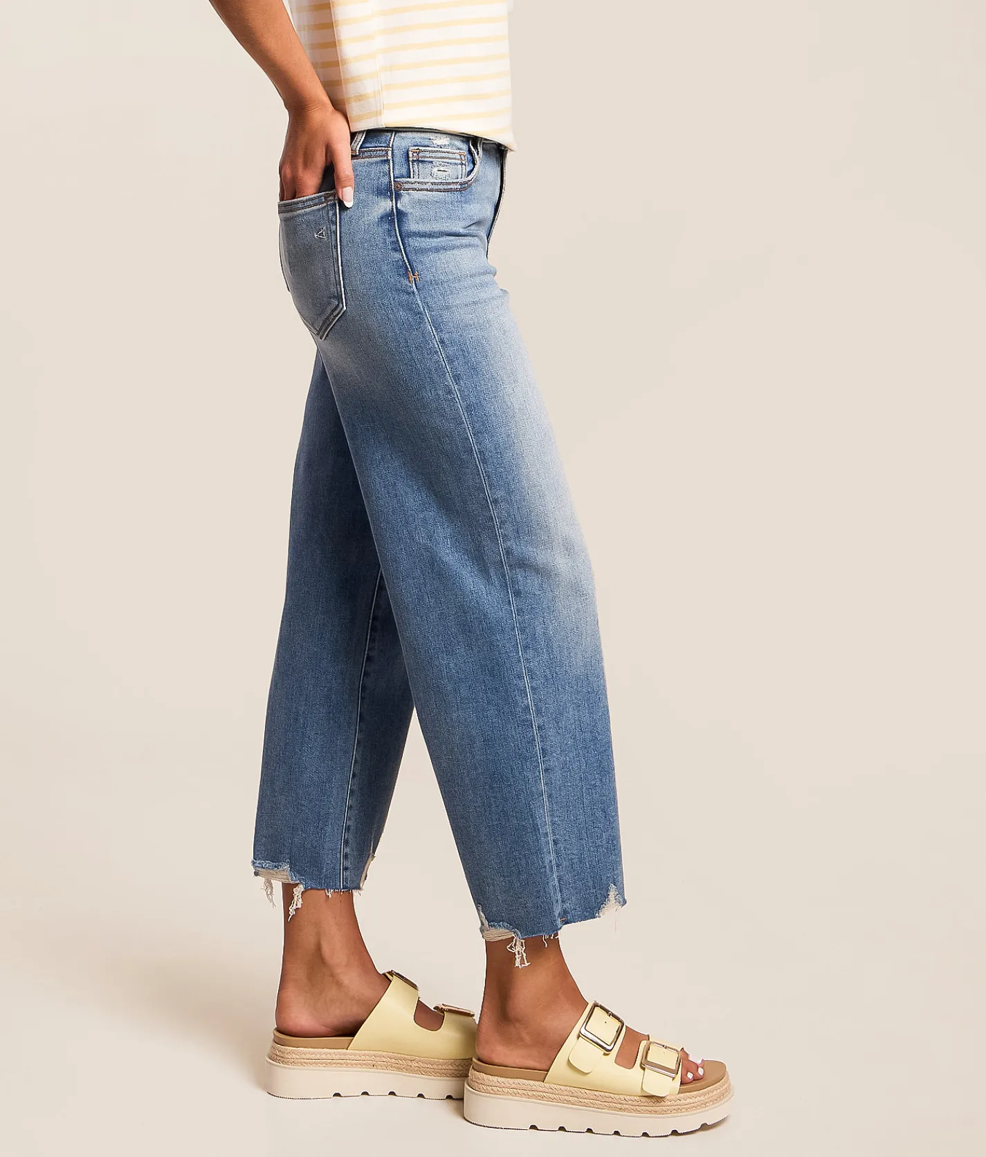 Jeans|Bottoms | HIDDEN Sloane Cropped Wide Leg Stretch Jean Lost Coast