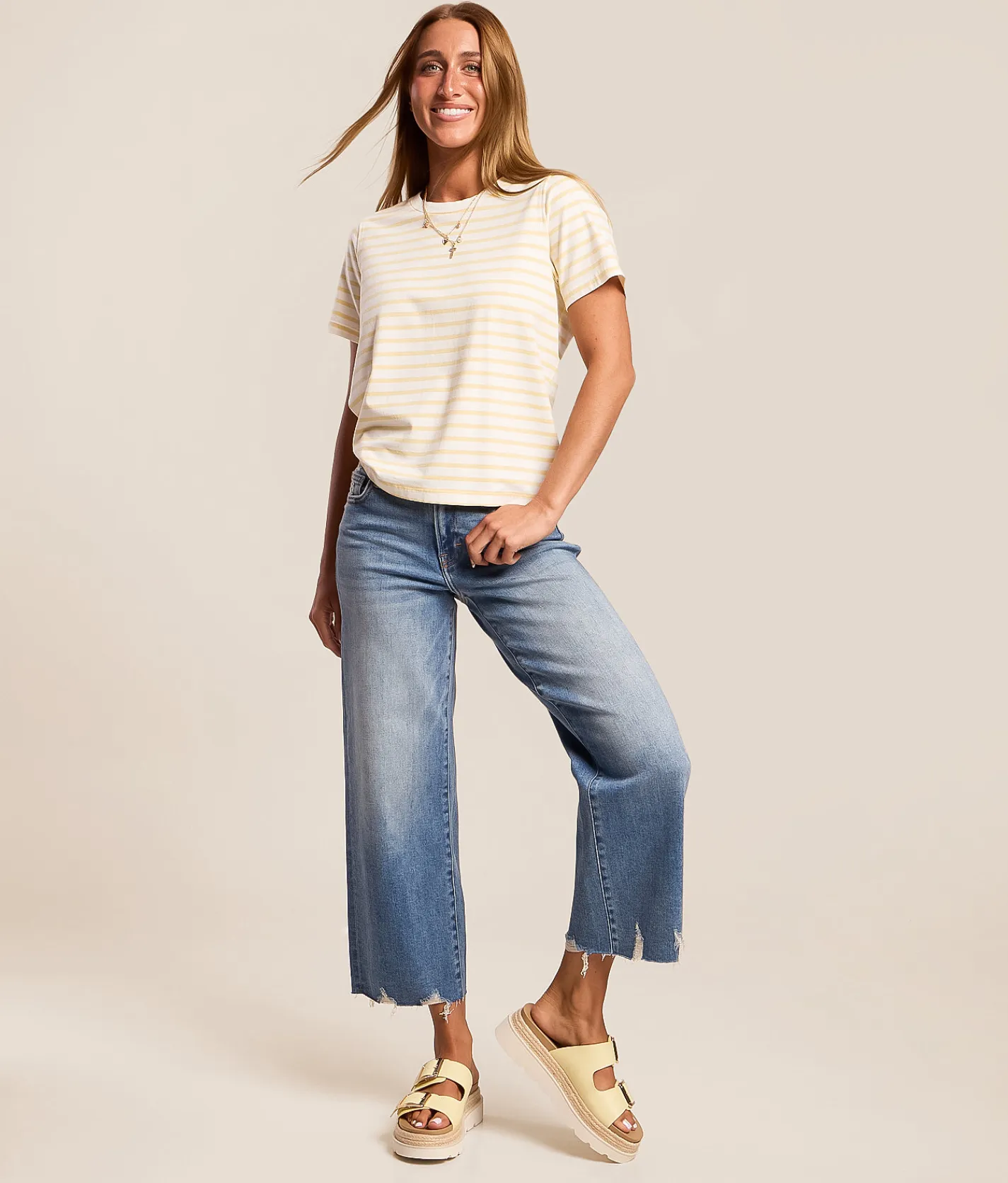Jeans|Bottoms | HIDDEN Sloane Cropped Wide Leg Stretch Jean Lost Coast