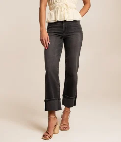 HIDDEN Sloane Cuffed Classic Straight Stretch Jean Charcoal Outlet