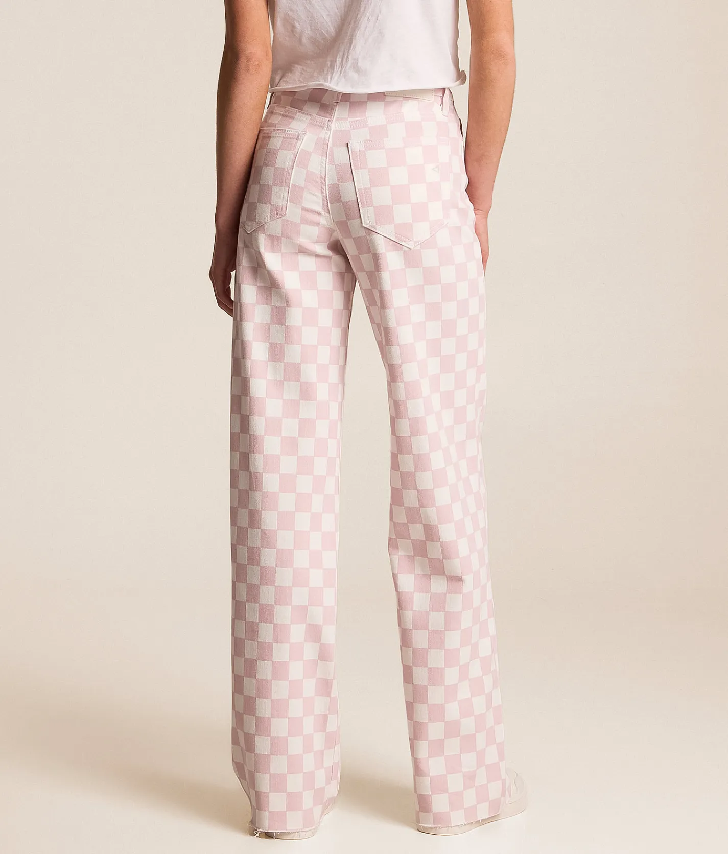 Jeans|Bottoms | HIDDEN Sloane Dad Checker Print Stretch Jean Barely Pink