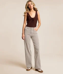 HIDDEN Sloane Dad Striped Stretch Jean Brown Stripe Best