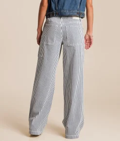 HIDDEN Sloane Striped Wide Leg Pant Navy Stripe Best