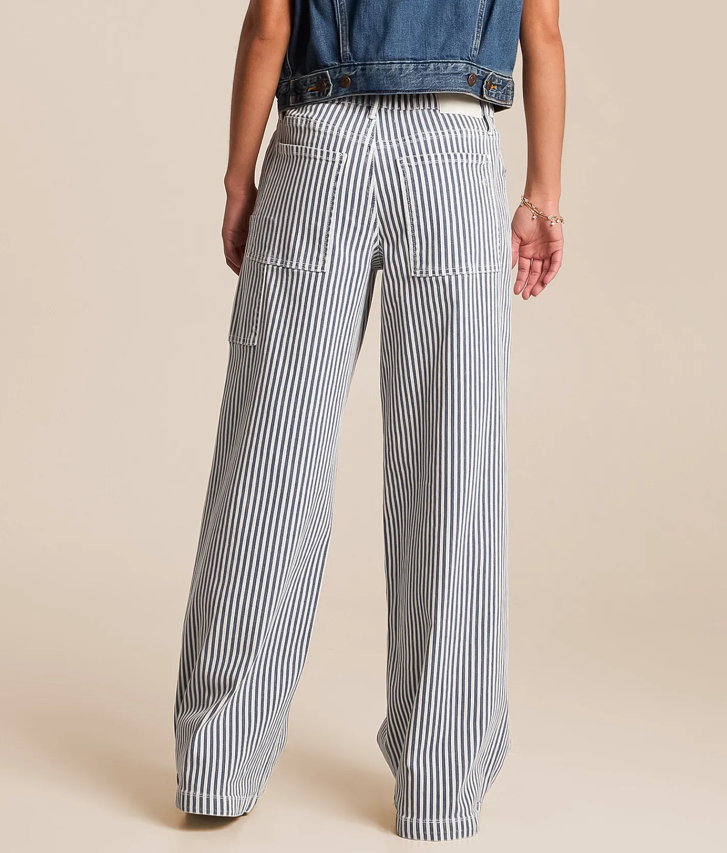 HIDDEN Sloane Striped Wide Leg Pant Navy Stripe Best