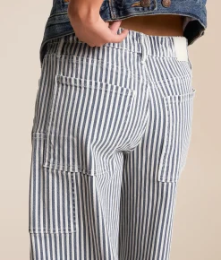 HIDDEN Sloane Striped Wide Leg Pant Navy Stripe Best