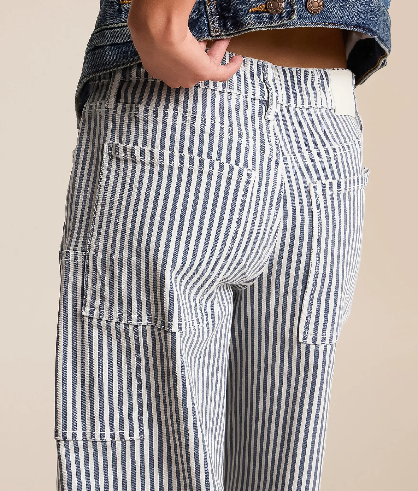 HIDDEN Sloane Striped Wide Leg Pant Navy Stripe Best
