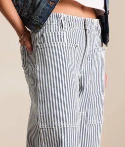 HIDDEN Sloane Striped Wide Leg Pant Navy Stripe Best