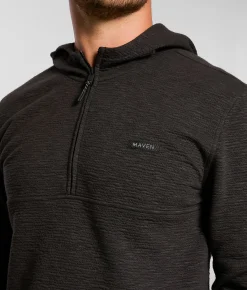 Maven Co-op Slope Quarter Zip Hoodie Espresso Sale