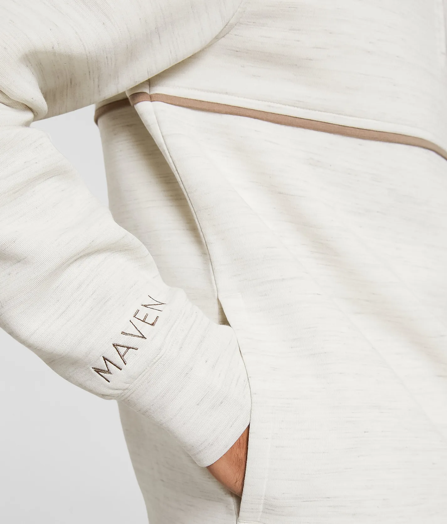 Maven Co-op Slope Quarter Zip Hoodie Pumice Stone Flint Gray New