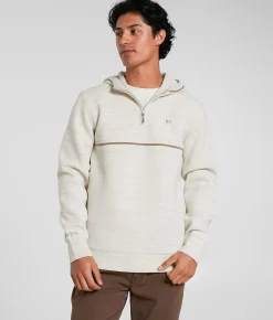 Maven Co-op Slope Quarter Zip Hoodie Pumice Stone Flint Gray New