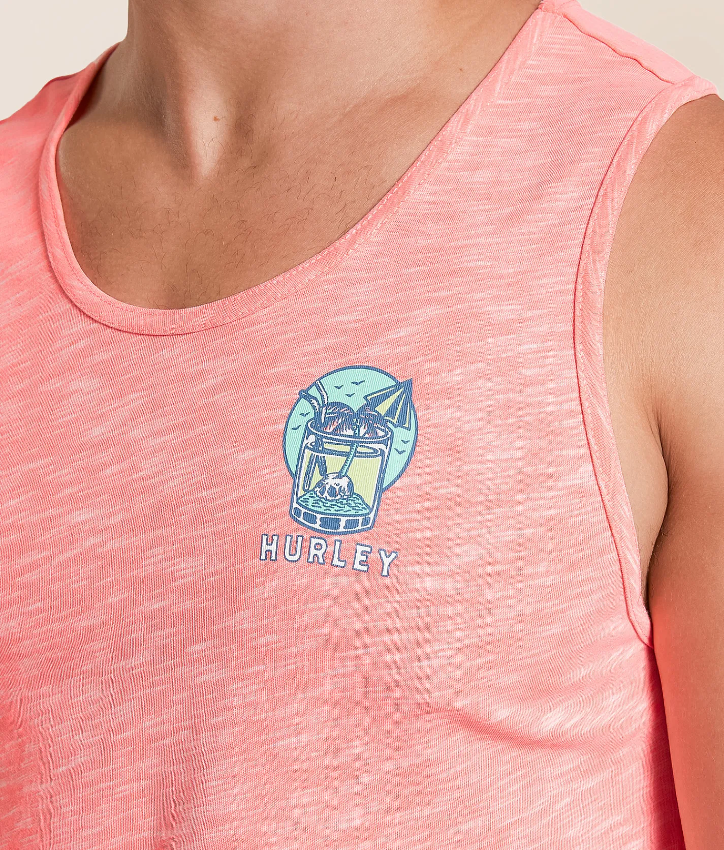 Hurley Slub Island Tank Top White Lava Glow Outlet