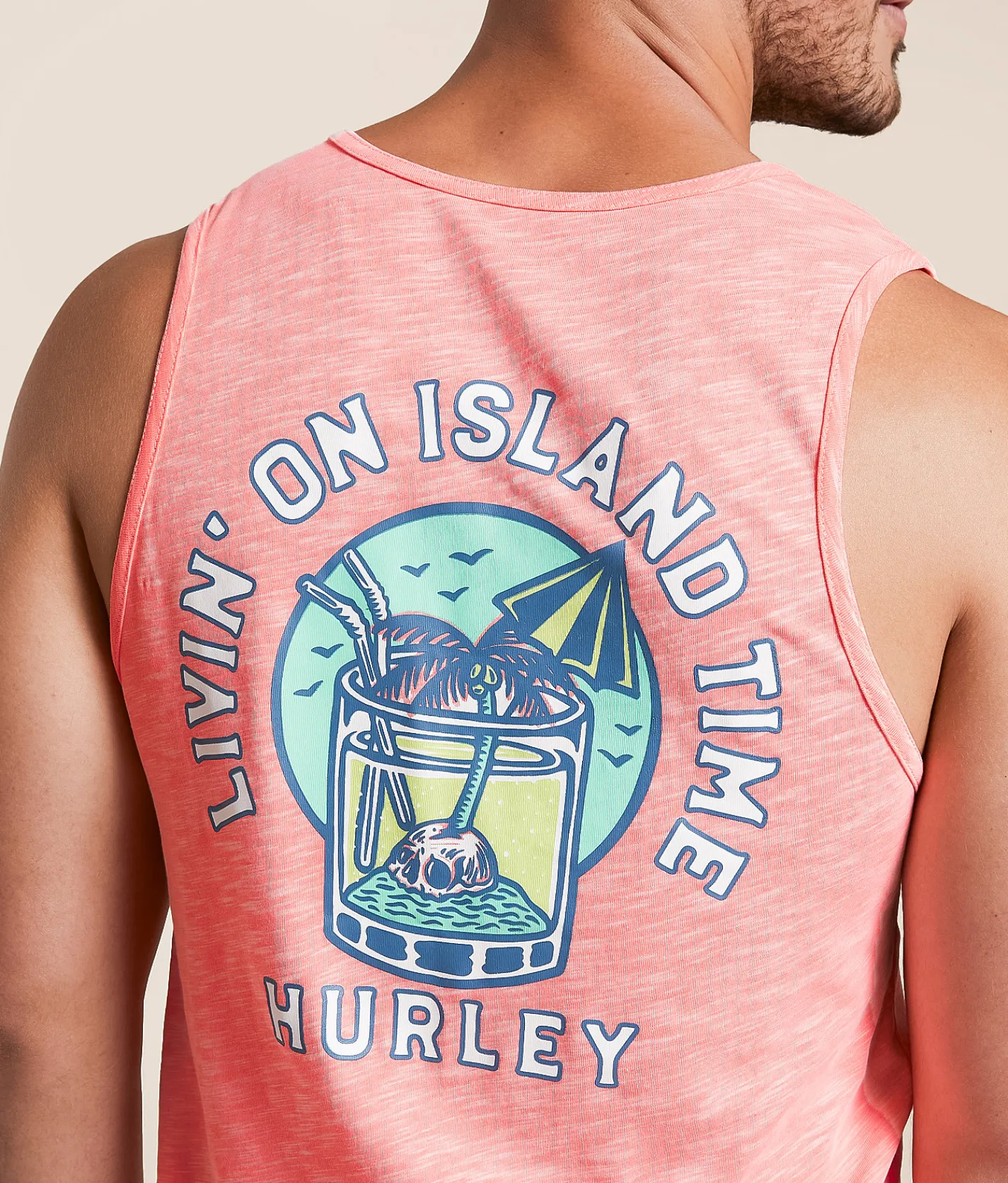 Hurley Slub Island Tank Top White Lava Glow Outlet