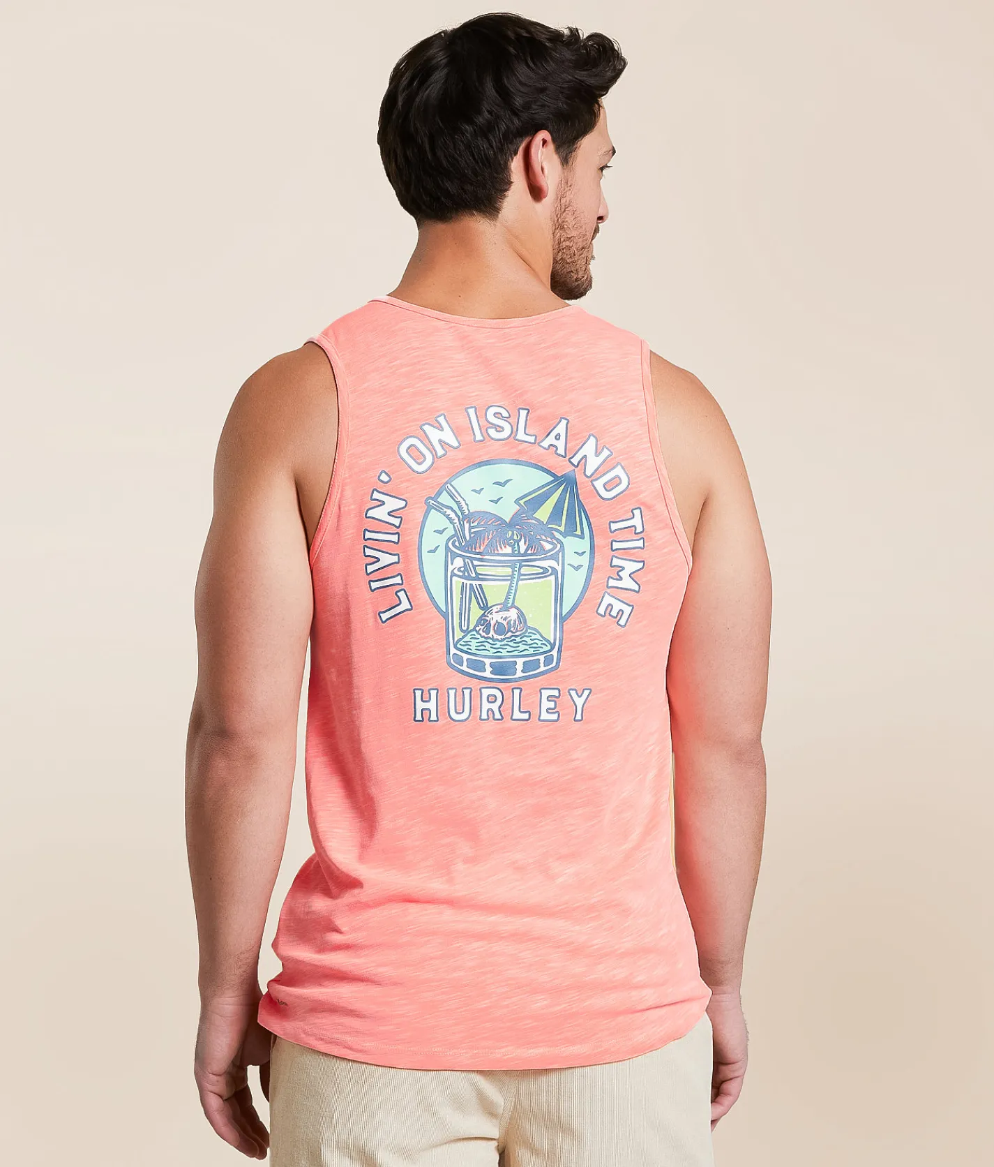 Hurley Slub Island Tank Top White Lava Glow Outlet