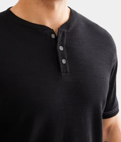 BKE Slub Knit Henley White Clearance