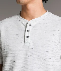 Tops | BKE Slub Knit Henley White Slub
