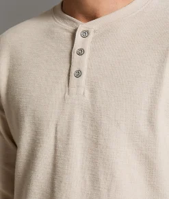 Tops | BKE Slub Knit Henley Almond Milk