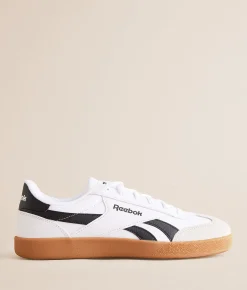 Reebok® Smash Edge Leather Sneaker Black White Gum Hot