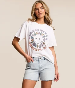 Junkfood Smiley Grateful Dead Band T-Shirt White Sale