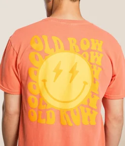 Graphic T-Shirts | Old Row Smiley Pocket T-Shirt Bright Salmon