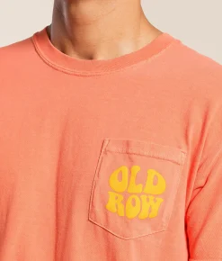Graphic T-Shirts | Old Row Smiley Pocket T-Shirt Bright Salmon