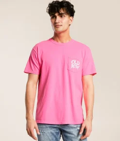 Old Row Smiley 2.0 T-Shirt Neon Pink Online