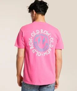 Old Row Smiley 2.0 T-Shirt Neon Pink Online
