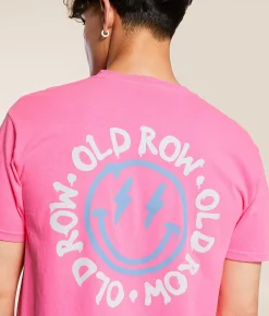 Old Row Smiley 2.0 T-Shirt Neon Pink Online