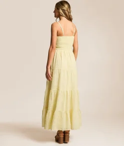 Dresses | Willow & Root Smocked Midi Dress Pale Yellow