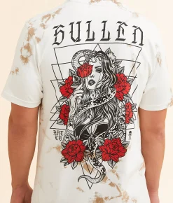 Sullen Snake Wrap T-Shirt Tan White Crystal Wash Outlet