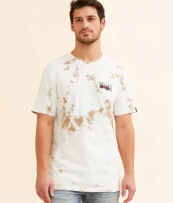 Sullen Snake Wrap T-Shirt Tan White Crystal Wash Outlet